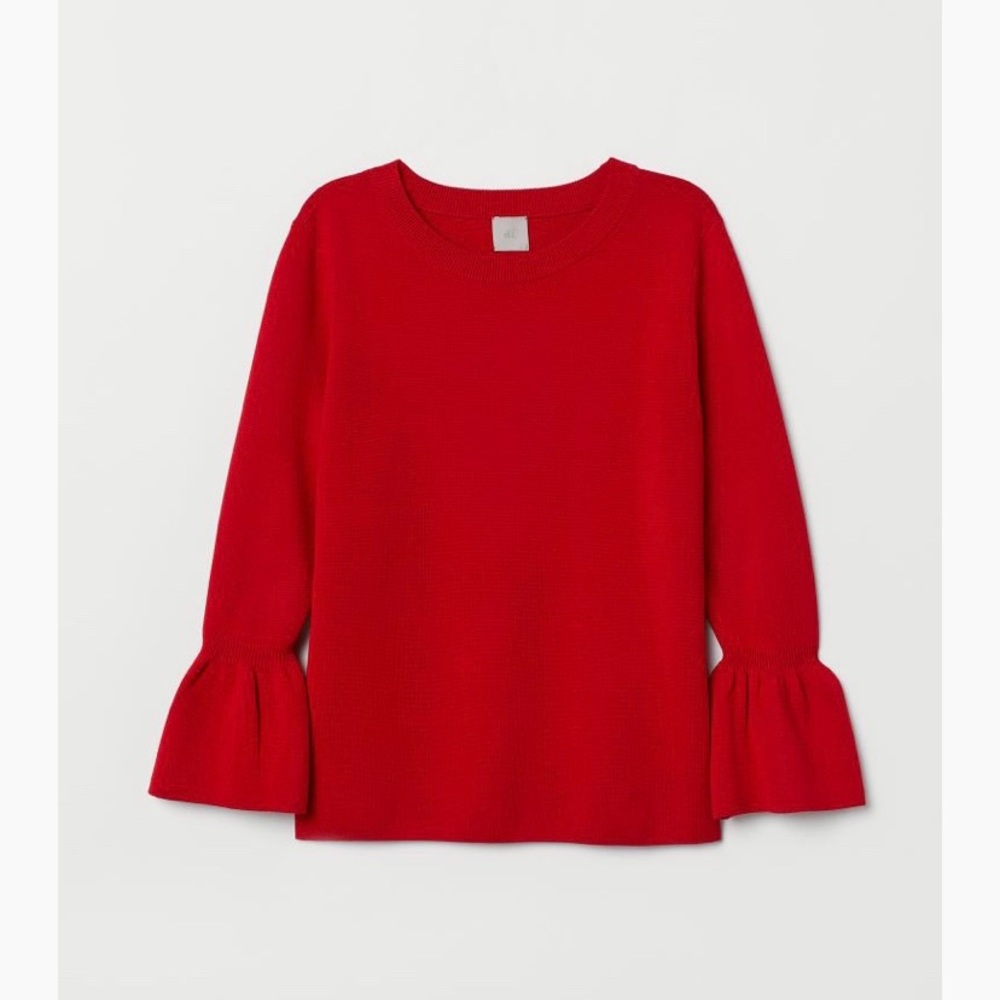 H&M flounce-sleeve sweater size M/P